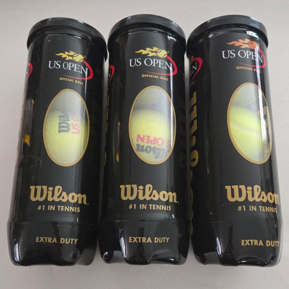 Lot of 3 NEW Sealed Wilson Extra Duty U.S. Open Exclusive Official Tennis Balls